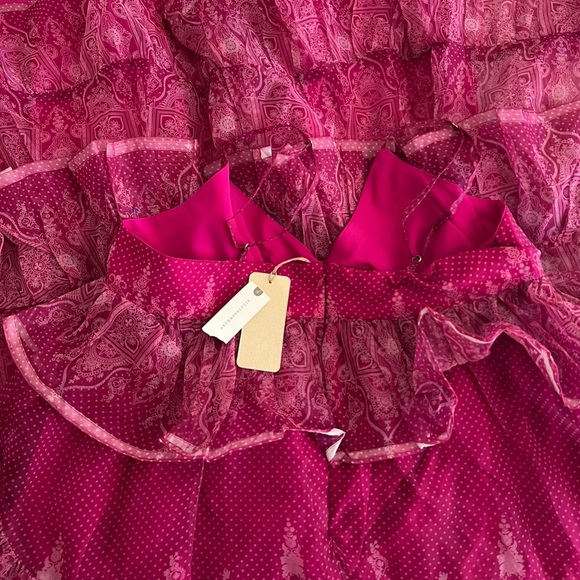 NWT Anthropologie Let Me Be Sleeveless Sheer Tiered MIDI Dress ✨🍓 - Picture 6 of 6